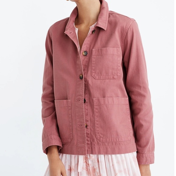 Madewell Garment-Dyed Ashwood Chore Coat Blazer Jacket Vintage Quartz Size Small - Picture 1 of 8